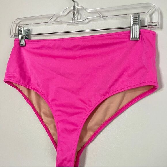 🌺3 FOR $20🌺 - Doll & Co High Waist Bikini Bottom Hot Pink Shimmer M Swimwear - Picture 4 of 8